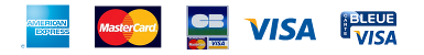 Credit card Payment: Visa, Mastercard or American Express